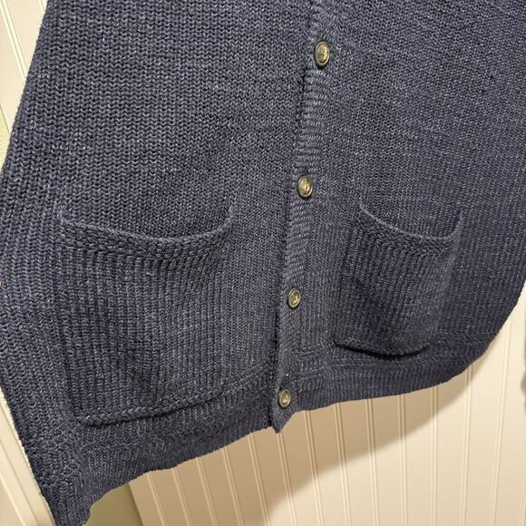 Polo Ralph Lauren Navy Blue Cotton Cardigan Sweater Shawl Collar Mens 2XL Tall - Picture 3 of 7